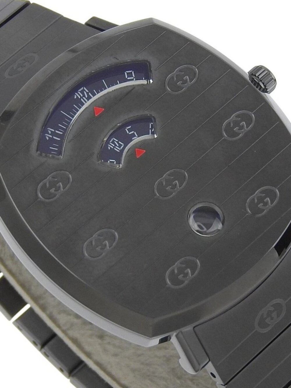 GUCCI grip Watches 157.3 black blackDial Stainless Steel Quartz Analog dis... - Picture 2 of 13